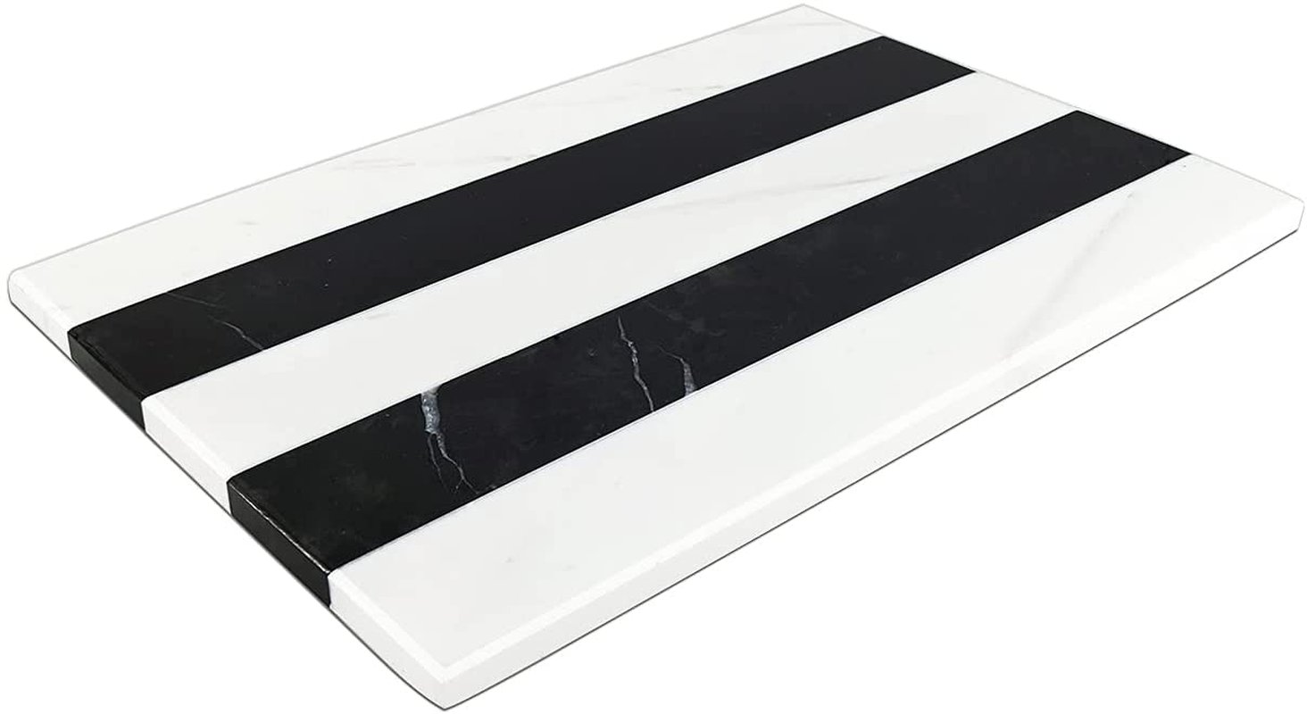 Bustledust Natural Marble Cheese Pastry Board, Dessert Coffee Plate, Modern Styl