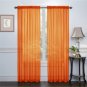 Amari Linen 1 Pack Solid Sheer Window Curtain Panel (55" W X 63" L, Orange)