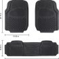 Matdology 3Pc Set Heavy Duty Rubber Trimable Car Floor Mats Front & Rear for Car