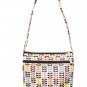Retro Fabric Cotton Canvas Cross Body Purse Messenger Bag with Zipper - Handmade