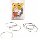 Hygloss Products, Inc 2" Silver 12-Pk Book 2 Inch Steel Metal Binder Rings, 12 P