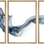 SIGNWIN Framed Canvas Print Wall Art Flowing Blue Smoke Abstract Shapes Digital