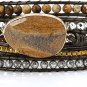 Lureme Handmade Natural Stone Wrap Bracelet Gemstone Healing Leather Bracelet Bo