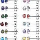 Jovivi 12 Pairs Stainless Steel Birthstone Stud Earrings for Women Hypoallergeni