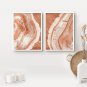 SIGNLEADER Framed Wall Art Collage Print Gallery Set Closeup of Brown Wood Rings