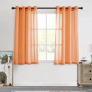 MYSKY HOME Orange Crushed Volie Sheer Curtains for Living Room Semi Transparent