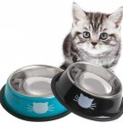 JOCHA Cat Food Water Bowl Set for Food and Water Indoor Cats Stainless Steel Bas