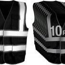 Pomerol High-Visibility Reflective Safety Vest 10 Packs Breathable Black Unisex