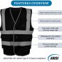 Pomerol High-Visibility Reflective Safety Vest 10 Packs Breathable Black Unisex