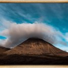 SIGNWIN Framed Canvas Wall Art Mountain Top with Cloud with a Deep Blue Sky Land