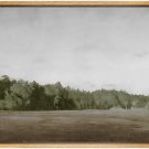 SIGNFORD Framed Canvas Wall Art Brown Meadow with Green Forest Landscape Wildern