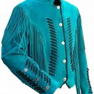 Classyak Western Style Leather Jacket Fringed & Bones, Excellent Quality, Xs-5Xl