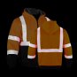 Men'S ANSI Class 3 High Visibility Safety Hooded Wool Fleece Inner Sweatshirt Bl