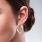 Lecalla Sterling Silver Jewelry Two-Tone Three-Tone Intertwining Oval & round Sh