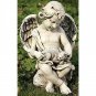 Joseph Studio Cherub Angel Holding Kitten Outdoor Garden Statue