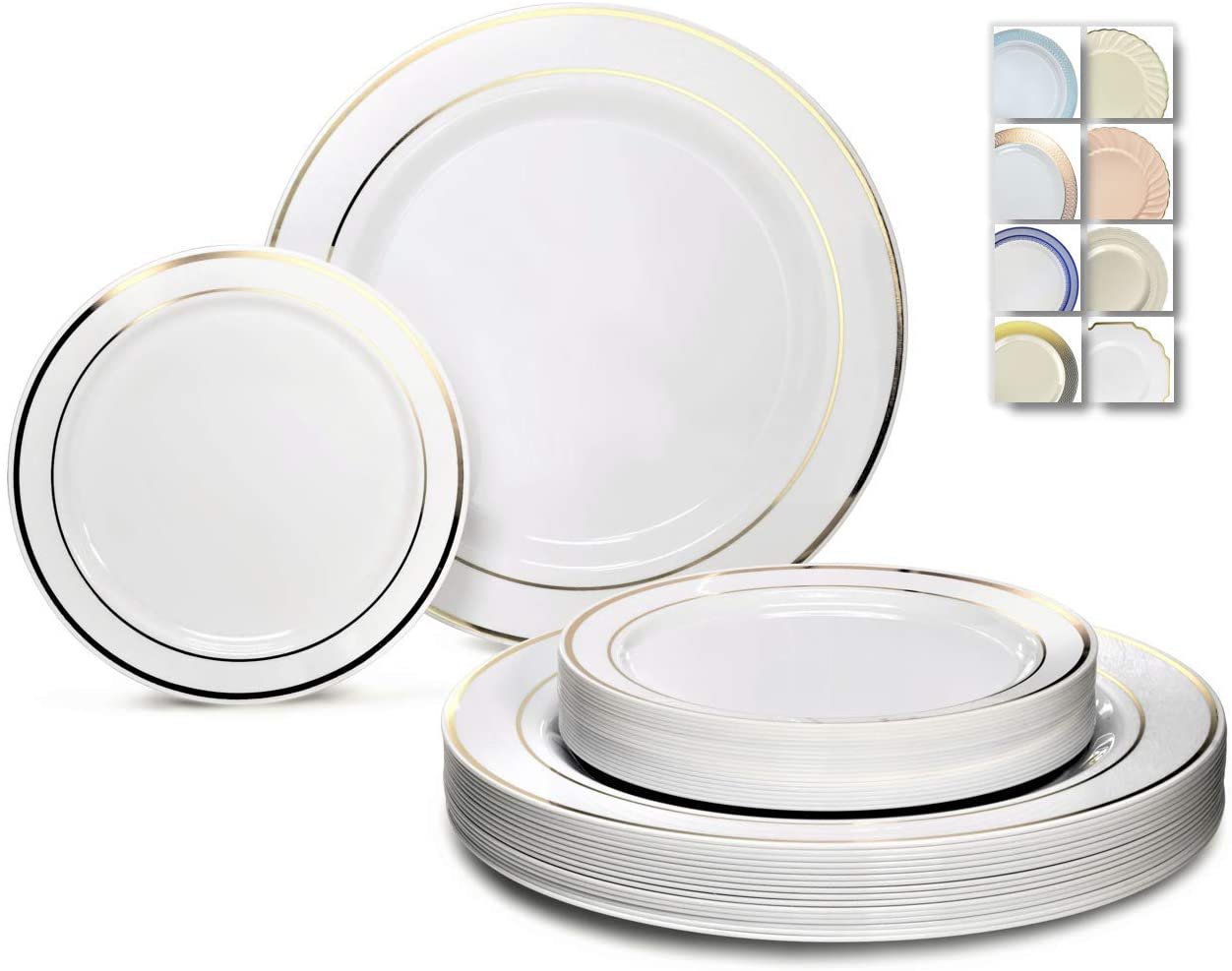 " OCCASIONS " 120 Plates Pack,(60 Guests) Heavyweight Premium Wedding Party Disp