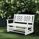 MFSTUDIO 2-Person Patio Wooden Glider Bench Rocker with PU Coating,Outdoor Polar