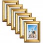 Twing Gold Picture Frame 6 Pack 5"X 7" Wood Displays 4"X 6" Photo Frame with Mat