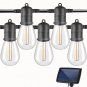 39Ft Outdoor String Lights with 13 Shatterproof S14 Led Bulbs, 4 Light Modes Sol