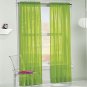 Amari Linen 1 Pack Solid Sheer Window Curtain Panel (55" W X 63" L, Lime Green)