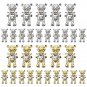 FFCC Shiny Alloy Bear 3D with Heart Crystal Nail Decoration,30 Pieces Heart-Shap