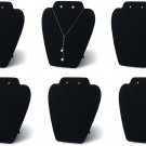 7TH VELVET 6 Pieces Black Velvet Easel Necklace & Earing Display 7 3/8 Inches W