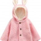 Toddler Faux Fleece Jacket Coats for Girls Hoodies with Rabbit Ears Long Sleeve