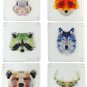 Acrylic 3.5" Assorted Coasters: Rabbit, Fox, Racoon, Wolf, Bear and Deer - Anima
