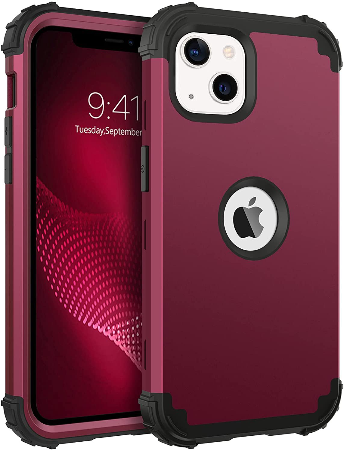 Yoedge 2 Pezzi Cover per iPhone 14 / iPhone 13 6,1, Fiori blu Ultra Sottile Trasparente Morbida TPU Custodia in Silicone Antiurto Antigraffio Protettiva Case con Disegni per Donne per iPhone 13