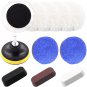 Mardatt 12 Pcs 3 Inch Wool Cutting Pad with Polishing Compound Kit, Wool Hook an