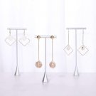 Gemeshou 3Pcs Metal Silver Stud Earring T Bar Stand White Earring Display Holder