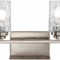 Bathroom Shelf Light Fixtures Vanity Wall Sconces with Clear Hammered Glass, 2-L