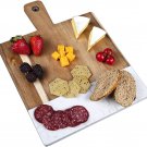Hearthford White Marble Serving Board - Marble Cheese Board | Acacia Wooden Serv