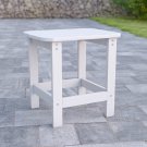 Flash Furniture Charlestown Poly Resin Adirondack Side Table - White - All-Weath