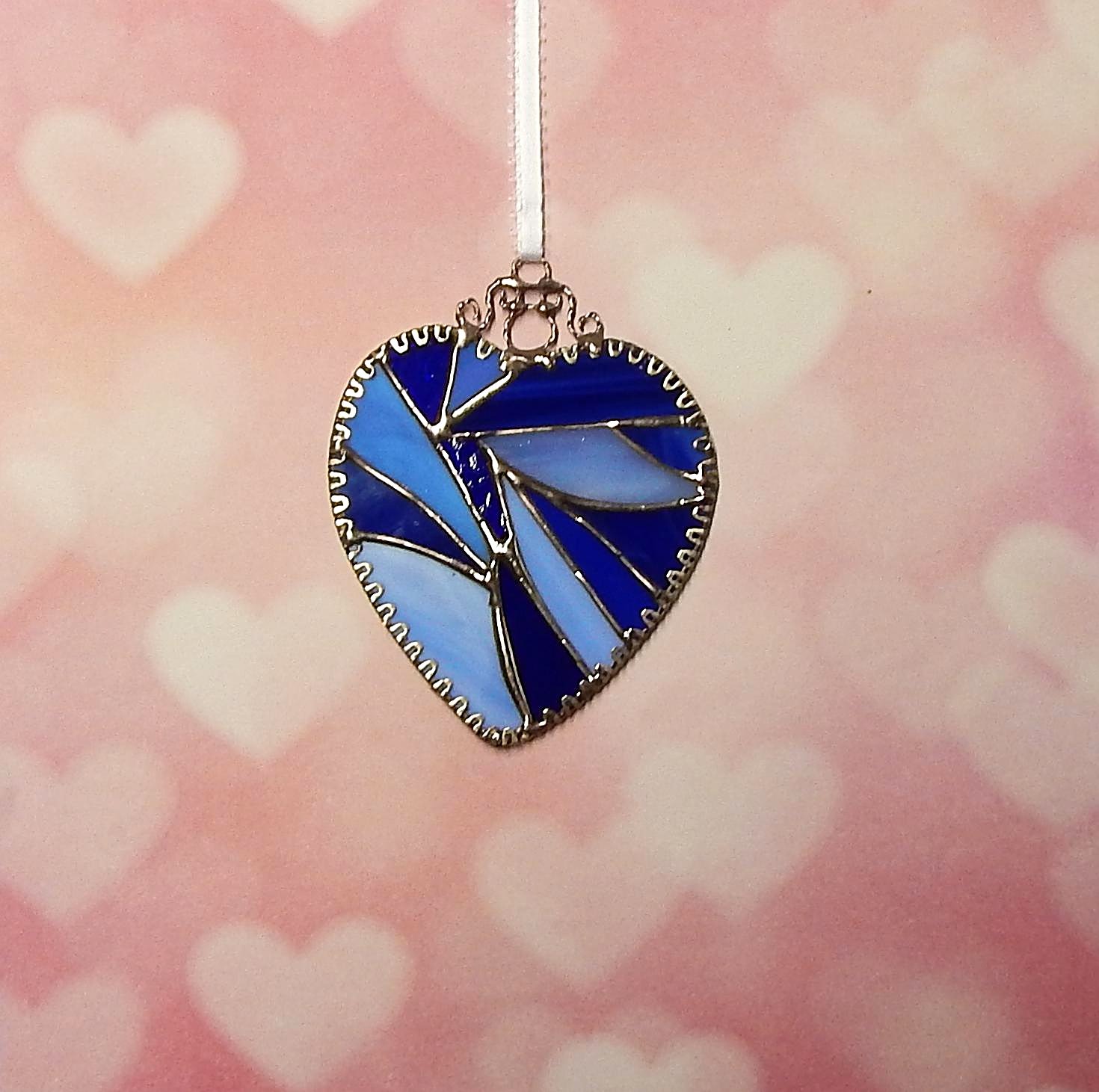 Gift, Handmade, Stained Glass Heart, Broken Heart, Collectible, Heart Suncatcher, Fractured Heart