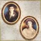 Antique Rococo guilded wood framed portraits