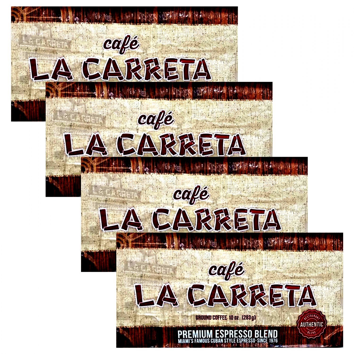 Cafe La Carreta Ground Coffee Premium Expresso Blend 10 oz (4 Bricks)