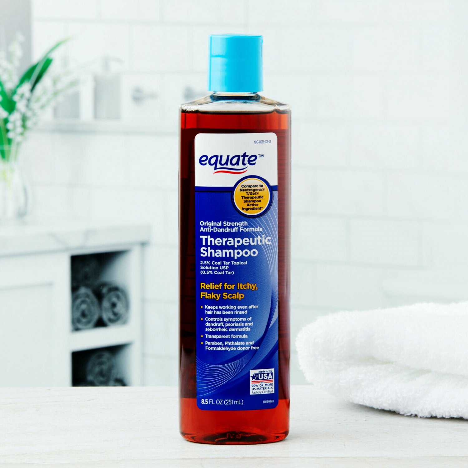 Equate Therapeutic Shampoo Dandruff 2.5% Coal Tar, 8.5 oz