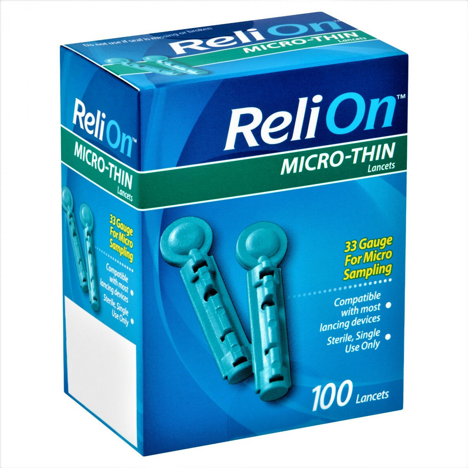 ReliOn Micro-Thin Lancets 100 Lancets 33 Gauge For Micro Sampling