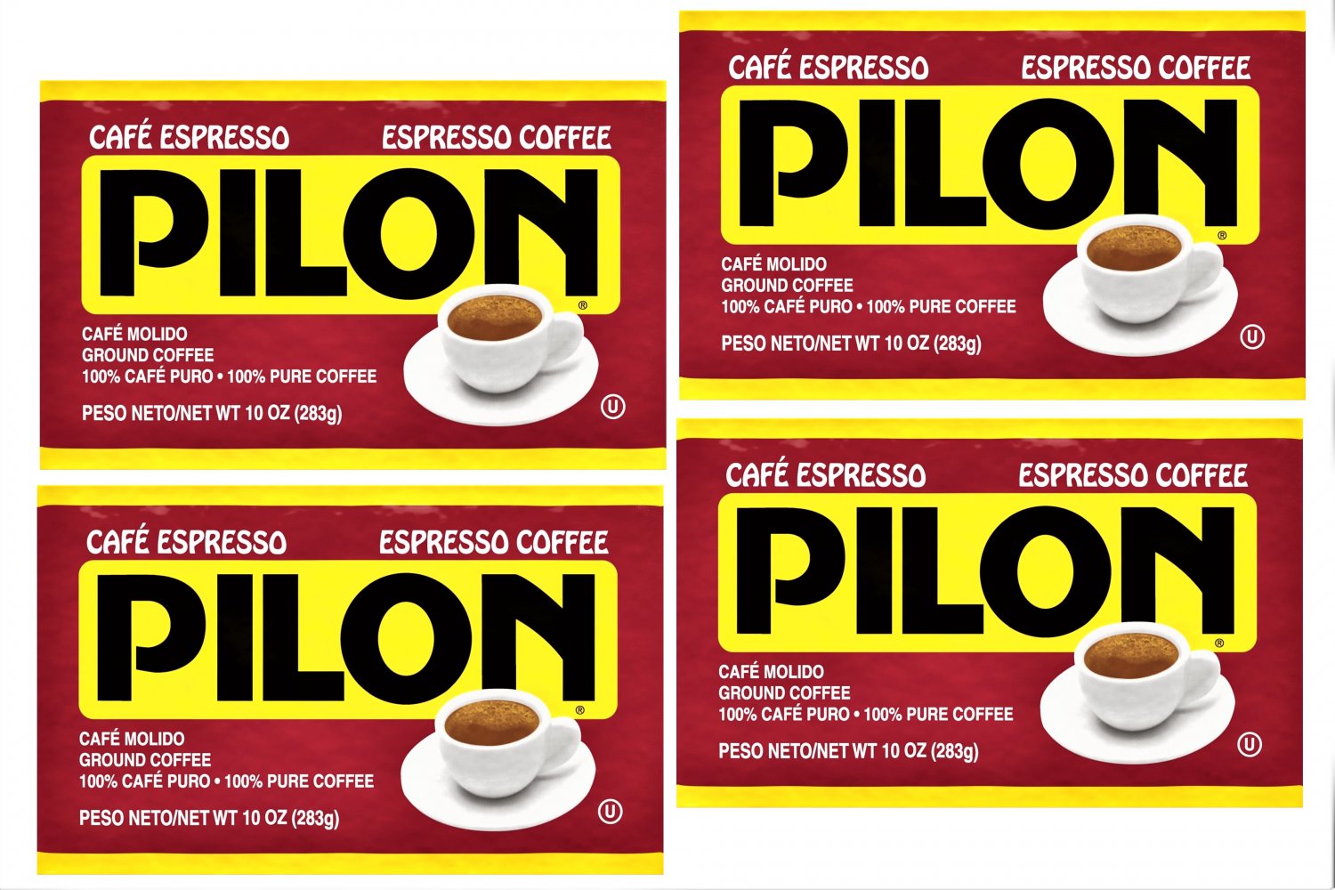 Cafe Pilon Espresso Coffee (10 oz x Brick) 4 Bricks