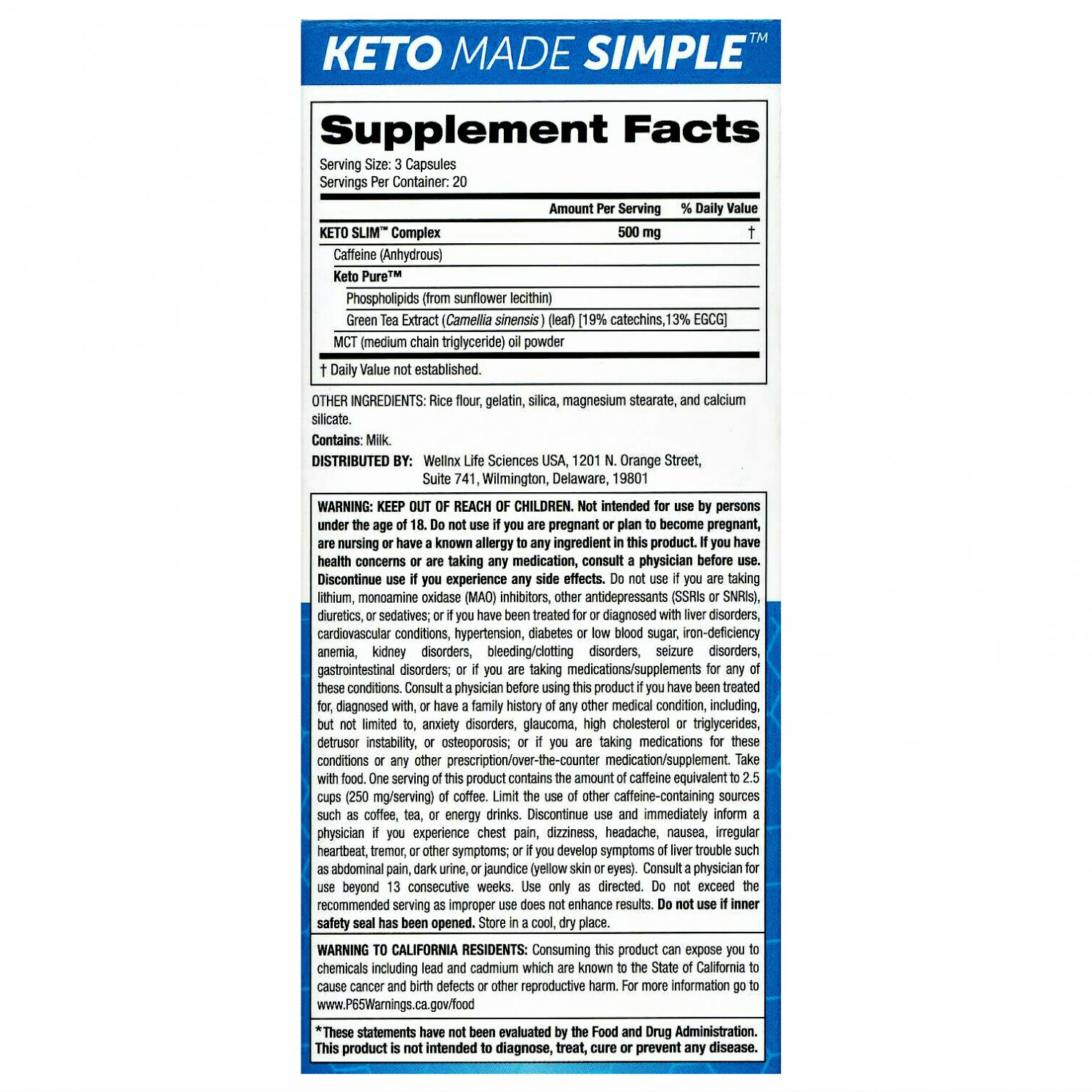 Nature's Science KETO Slim Effective Weight Loss 60 Capsules