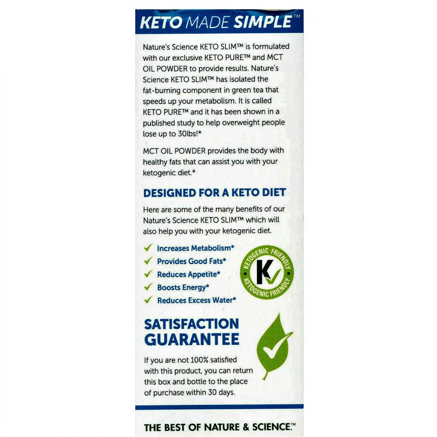Nature's Science KETO Slim Effective Weight Loss 60 Capsules