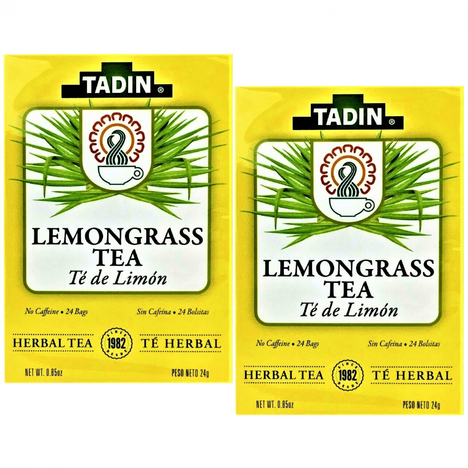 Tadin Lemongrass Tea Herbal/Tisana 24 bags Box 2 Boxes