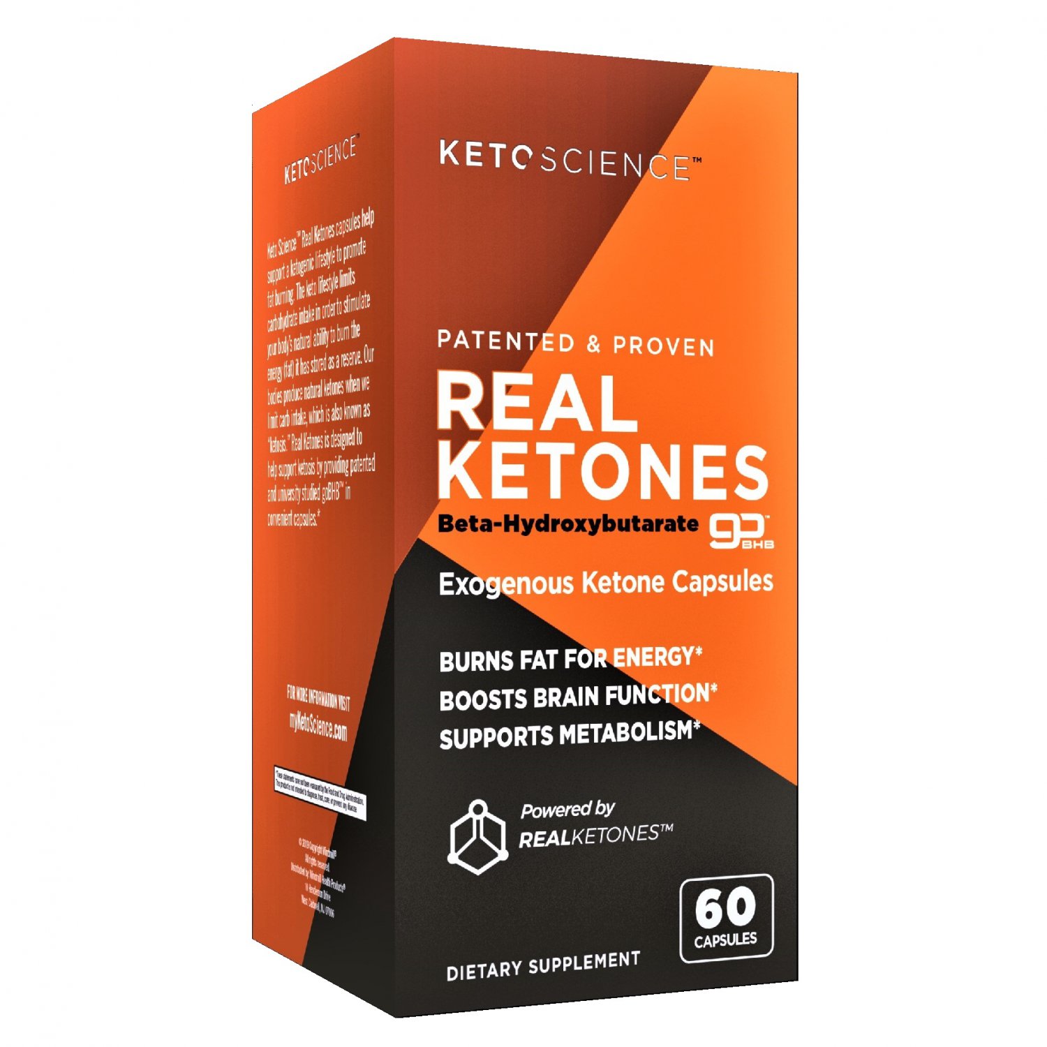 Keto Science Real Ketones Weight Loss & Energy Supplement 60 Capsules