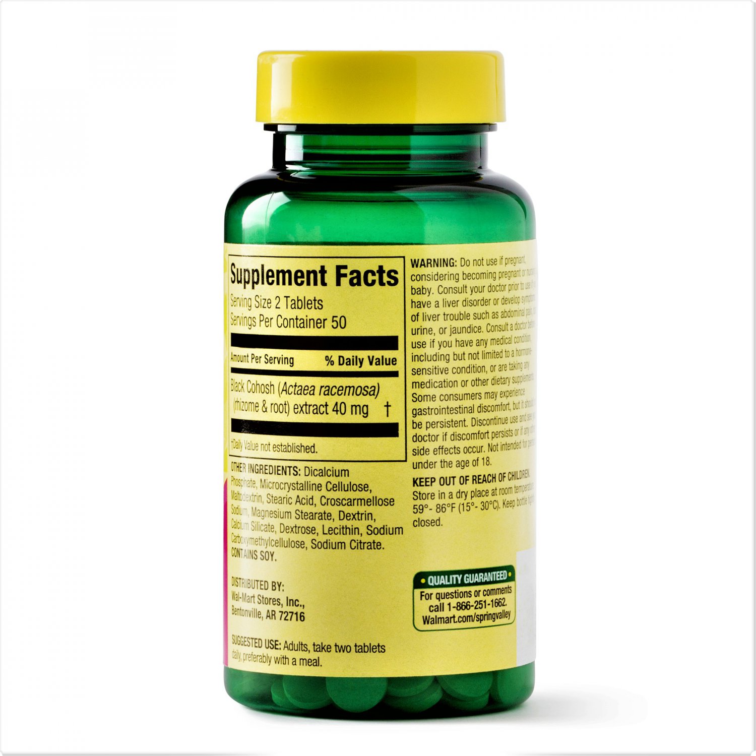 Spring Valley Black Cohosh Menopause Support 40 mg 100 Tablets