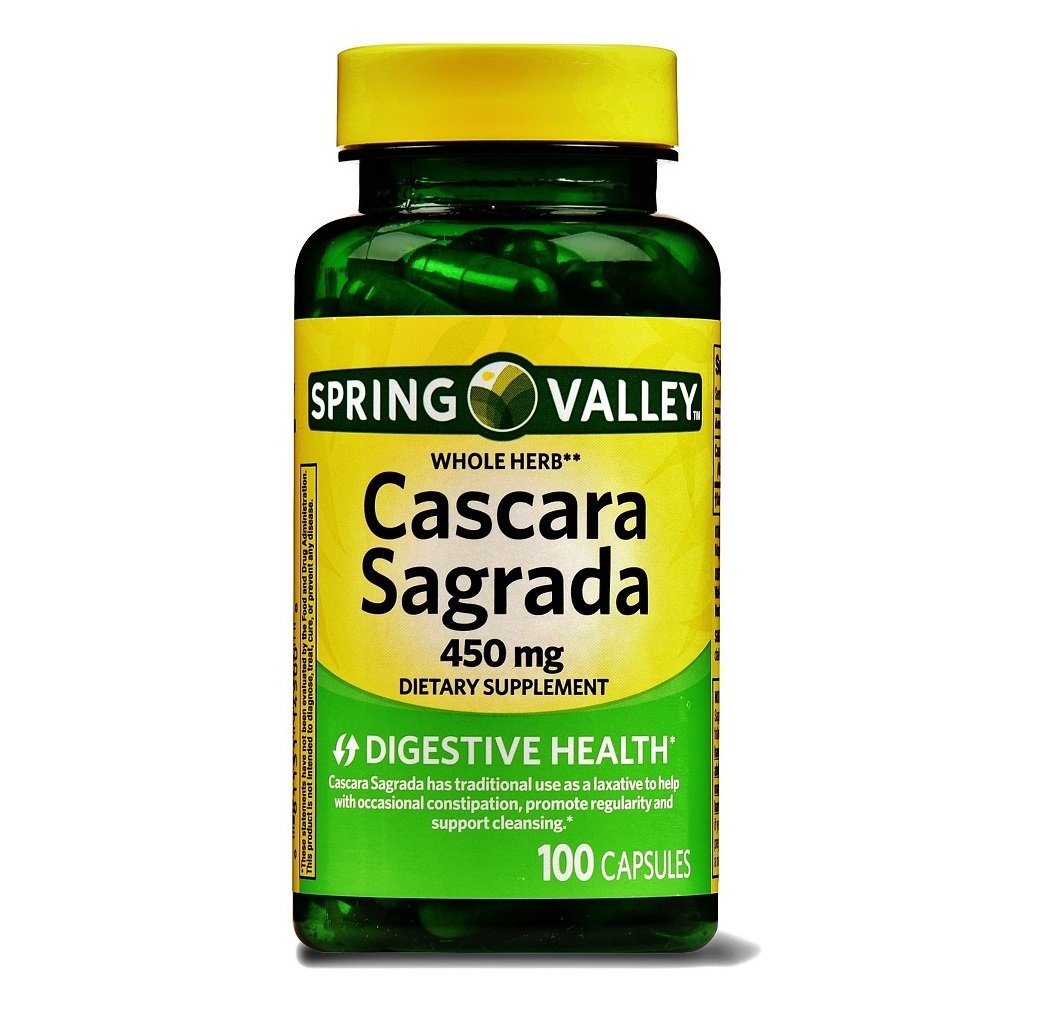 Spring Valley Whole Herb Cascara Sagrada Digestive Health 450mg 100 Capsules