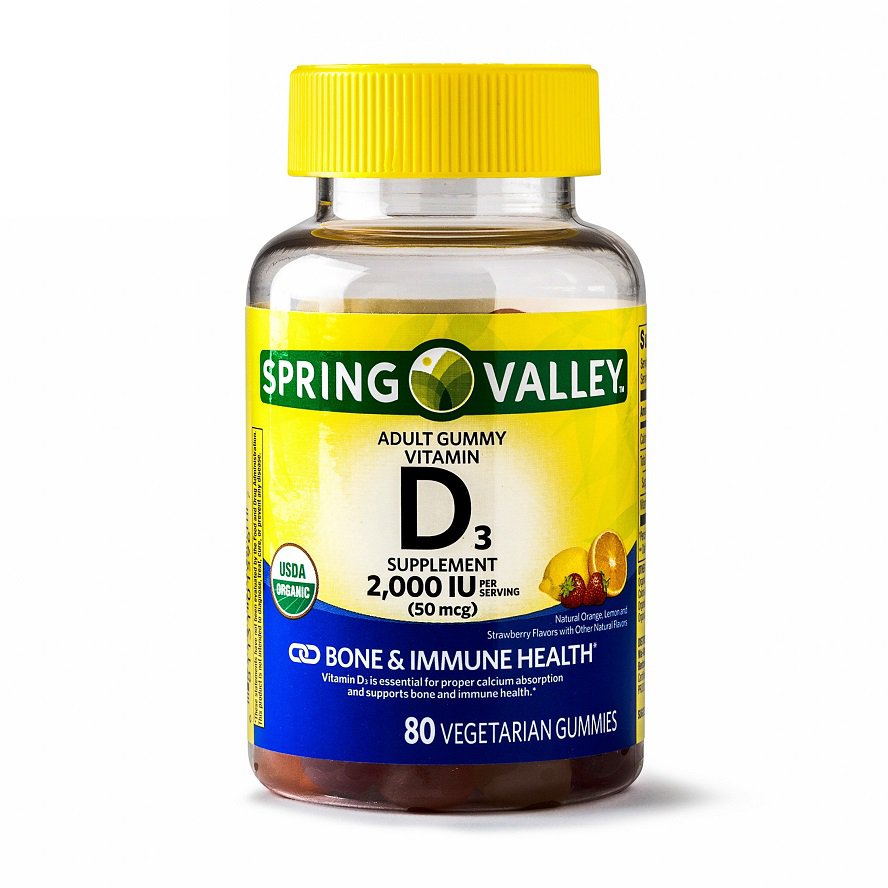 Spring Valley Vitamin D3 Gummies Bones & Immune Health 2000 IU 80 Gummies