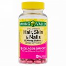Spring Valley Extra Strength Hair Skin & Nails Collagen Support Softgels 5000mcg Biotin 120 Softgels