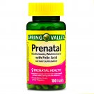 Spring Valley Prenatal Multivitamin / Multimineral & Folic Acid Tablets 100 Tablets