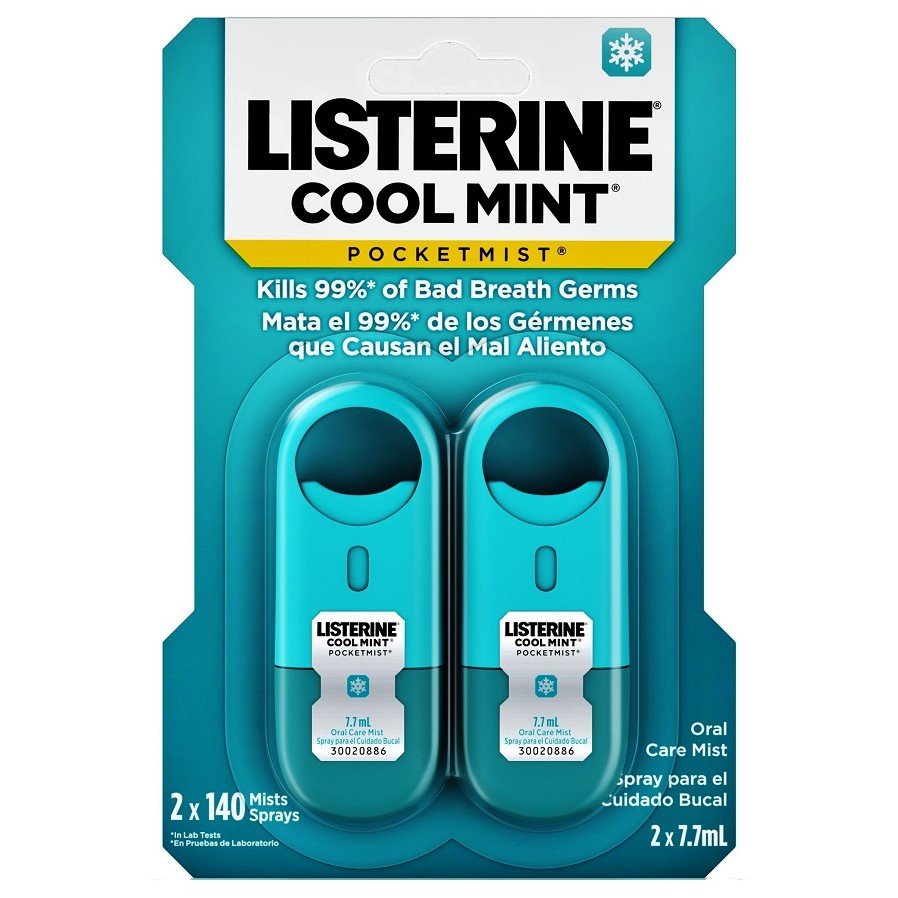 Listerine Pocketmist Cool Mint Oral Care Mist to Get Rid Of Bad Breath ...